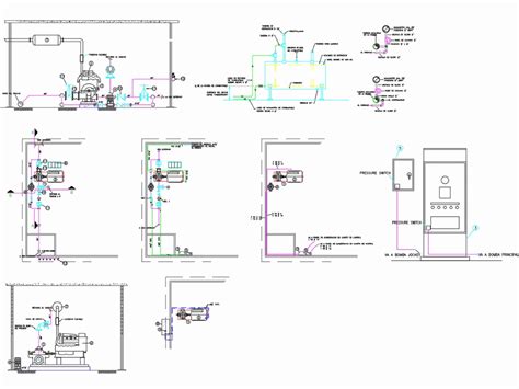 Pump room system fire in AutoCAD | CAD download (137.78 KB) | Bibliocad