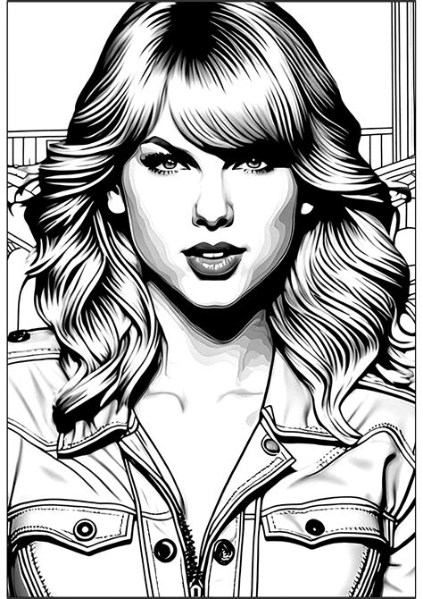 Taylor Swift coloring page - Famous singer Coloring Pages for Kids