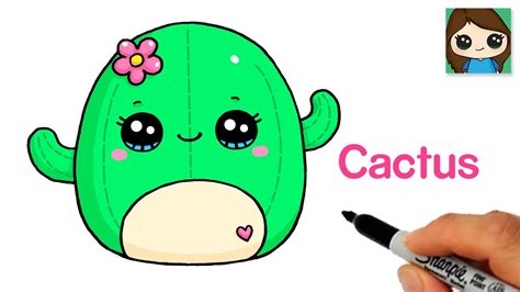 How to Draw a Cactus Easy | Squishmallows - YouTube