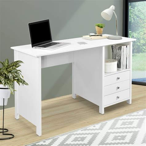 Techni Mobili Contempo Desk with 3 Storage Drawers, White - Walmart.com - Walmart.com