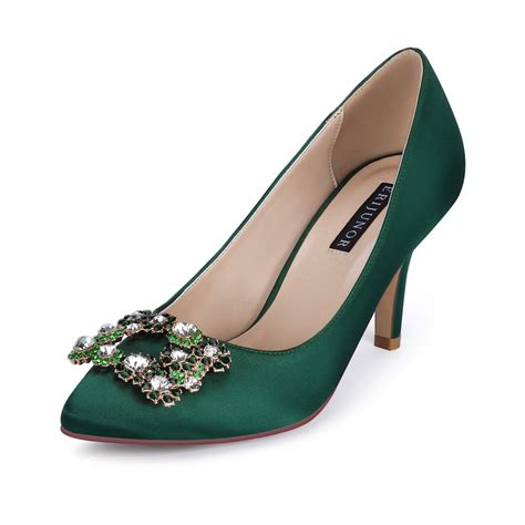 Womens Green Mid Heel Pumps at Heather Sales blog