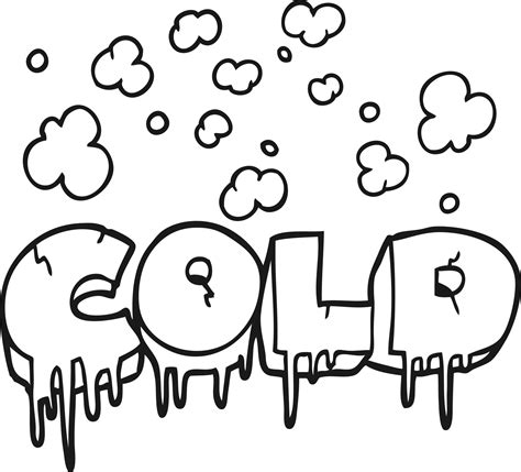 black and white cartoon cold text symbol 39912399 PNG