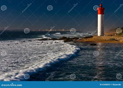 Umhlanga Lighthouse stock image. Image of waves, water - 6348093