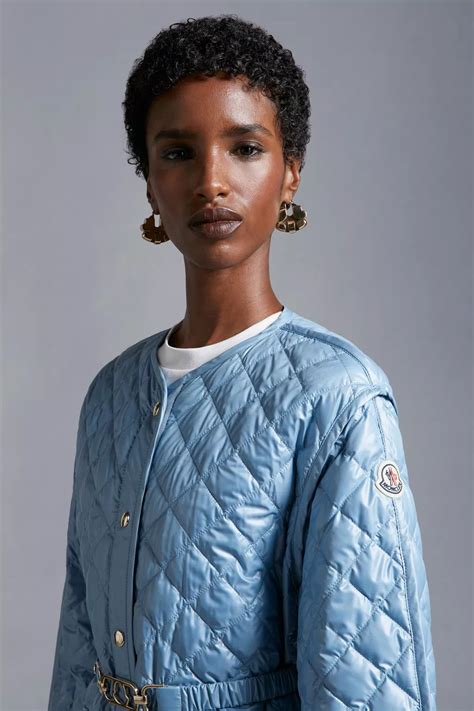 Light Blue Corinto Short Down Jacket - Short Down Jackets for Women | Moncler US