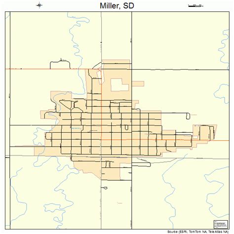 Miller South Dakota Street Map 4642460