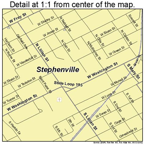 Stephenville Texas Street Map 4870208