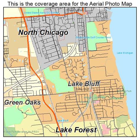 Aerial Photography Map of Lake Bluff, IL Illinois