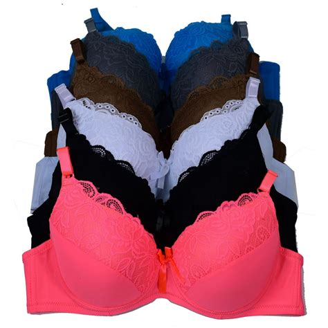 Pink - Women Bras 6 pack Bra with lace D DD cup Size 42D (S6313 ...