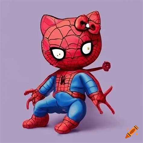 Hello kitty and spiderman on Craiyon