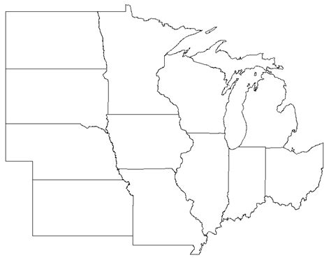 Midwest Region Map: Name Locations of the states and capitals Diagram | Quizlet