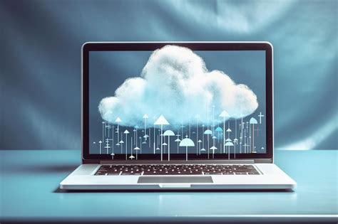 Premium AI Image | A laptop with a cloud on the screen