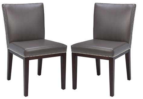 Vintage Leather Grey Dining Chair Set of 2 from Sunpan (55878) | Coleman Furniture