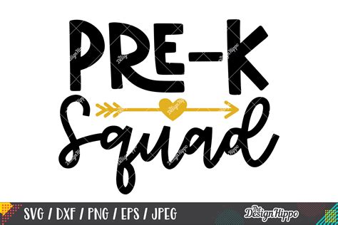 Pre-K Squad SVG, PreK Teacher SVG DXF PNG Cricut Cut Files