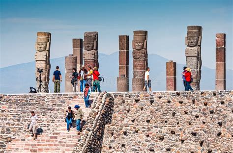 Tula De Allende, Mexico - November 12, 2010. Pyramids with Prehispanic Giants Statues Editorial ...