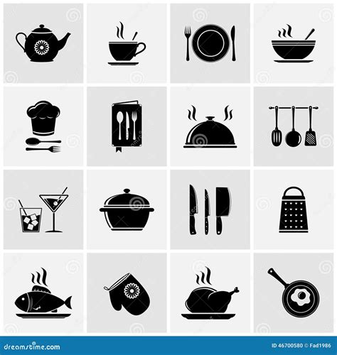 Set Of Kitchen Tools Silhouettes Stock Vector - Image: 46700580