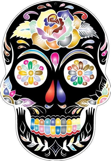 dia de los muertos clipart candy skull #90 | Skull silhouette, Sugar skull art, Sugar skull