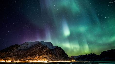 Northern Lights over Lofoten island, Norway wallpaper - Nature ...