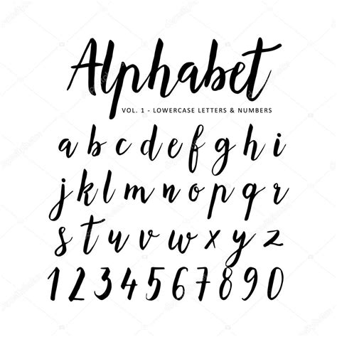 Hand drawn vector alphabet. Script font. Brush font. Isolated letters ...