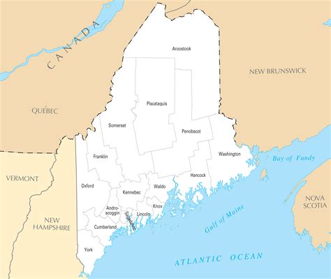 Maine County Map • Mapsof.net