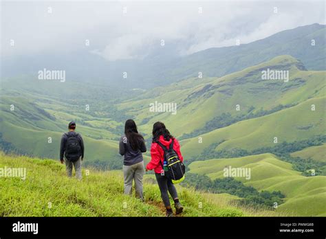 Trekking along the beautiful western ghats in India Stock Photo - Alamy