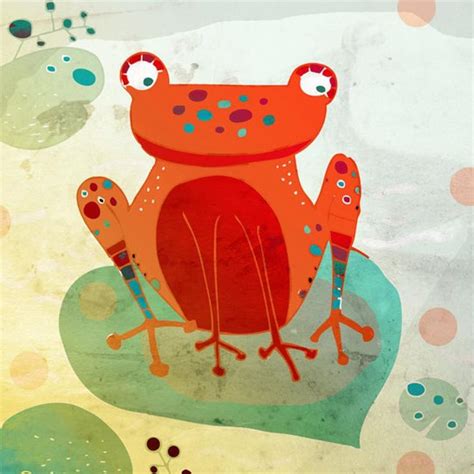 FROG Art Print // Orange Animal Illustration // Nursery Wall - Etsy ...