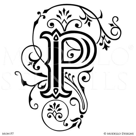 Monogram Wall Art - Custom Lettering Stencils from Modello Designs ...