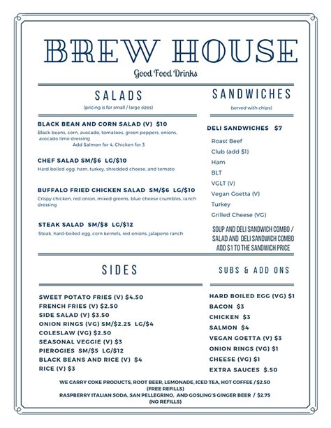 Current Menu | Brew House