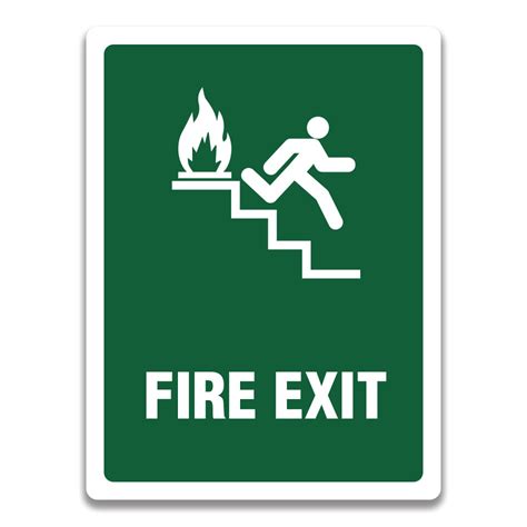 FIRE EXIT STAIRWAY RIGHT SIGN - Safety Sign and Label