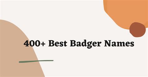 400 Clever Badger Names That You Will Like