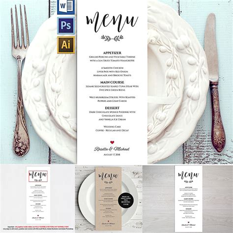 Wedding Menu Template | Free download