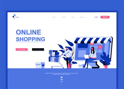 Modern flat web page design template concept of Online Shopping 360109 Vector Art at Vecteezy