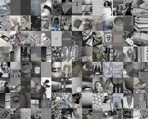 Grey Wall Collage Kit, Black Collage Kit, White Wall Collage, Grey Wall ...