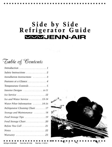 JENN-AIR REFRIGERATOR MANUAL Pdf Download | ManualsLib