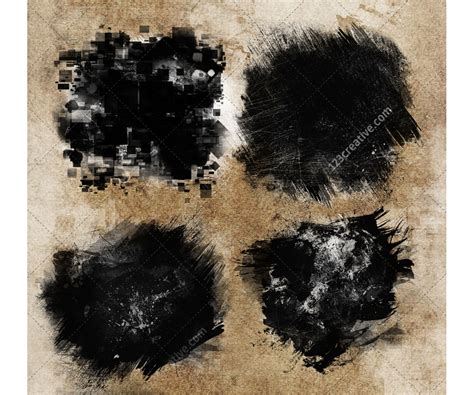 Hi-res Grunge Brushes for Photoshop - set of 8 large 2500 x 2500 grunge brushes for all kind of ...