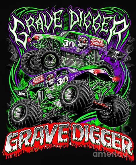 Monster jam grave digger monster truck Fans Art Greeting Card by Tiffany Rogers