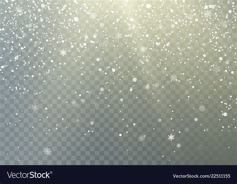 Falling snowflakes transparent background frost Vector Image