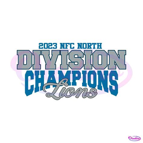 2023 NFC North Division Champions Lions SVG