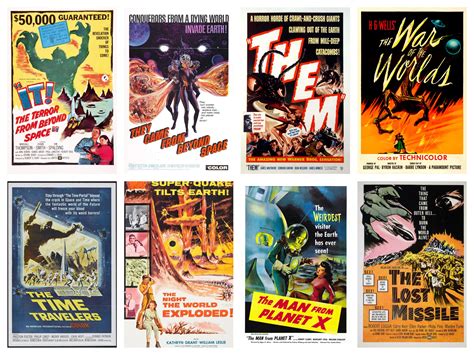 Sci-fi Horror Movie Posters, Vintage Retro Classic Movie Poster Bundle ...