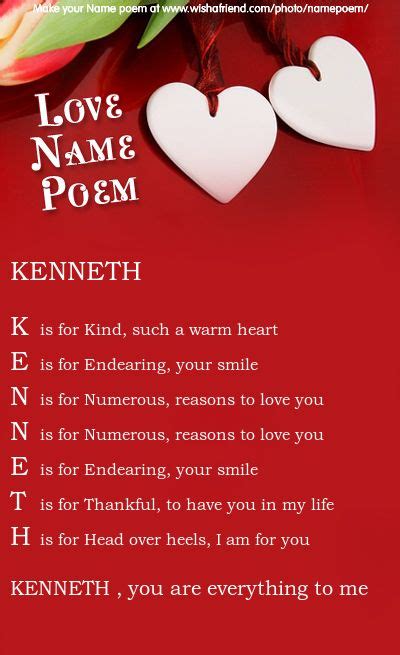 Acrostic Love Name Poem, Acrostic Love Poem For Your Name KENNETH , you ...