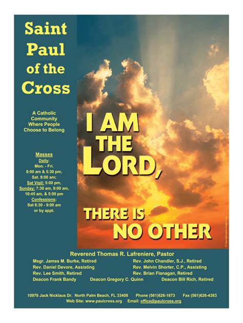 Fillable Online Saint Paul Cross - St. Paul of the Cross Fax Email Print - pdfFiller