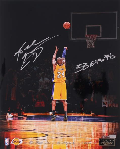 Kobe Bryant Signed LE Lakers "Last Shot" 16x20 Photo Inscribed "33,643 ...