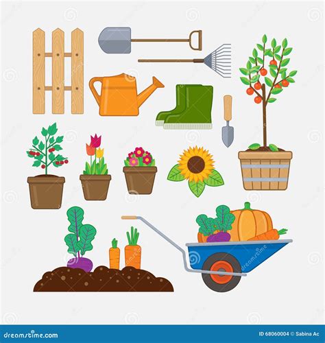 Gardening set stock illustration. Illustration of outdoor - 68060004