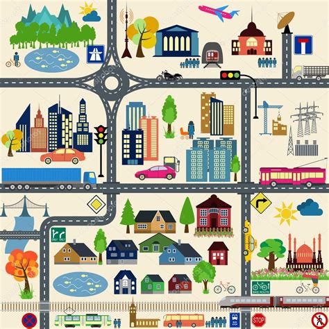 Modern city map elements for generating your own infographics, m