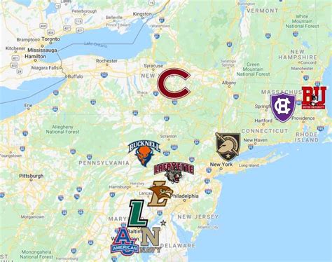 Patriot League Map | Teams | Logos