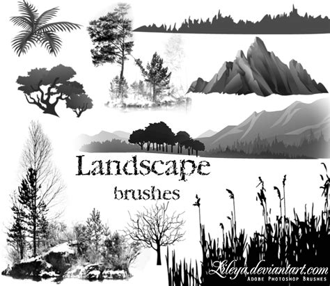 Landscape brushes - Nature Photoshop Brushes | BrushLovers.com