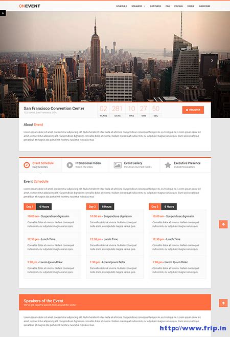 10 Best Event Landing Page Templates For Event, Concerts, Conferences - Frip.in