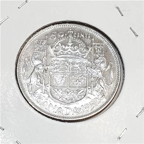 S202-46 SILVER 1952 CANADIAN 50 CENT COIN
