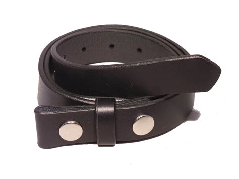 Sale 100% Full Gain Black 1 Inch 25mm Leather Belt Strap Snap On – Buckle My Belt