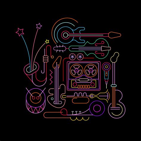 Old Tape Recorder and Musical Instruments 11071538 Vector Art at Vecteezy