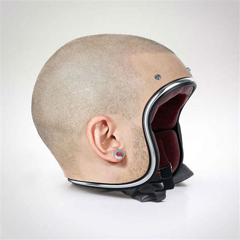 Brilliant Human Head Helmets By Jyo John Mullor | Helmet, Motorcycle helmets, Helmet design